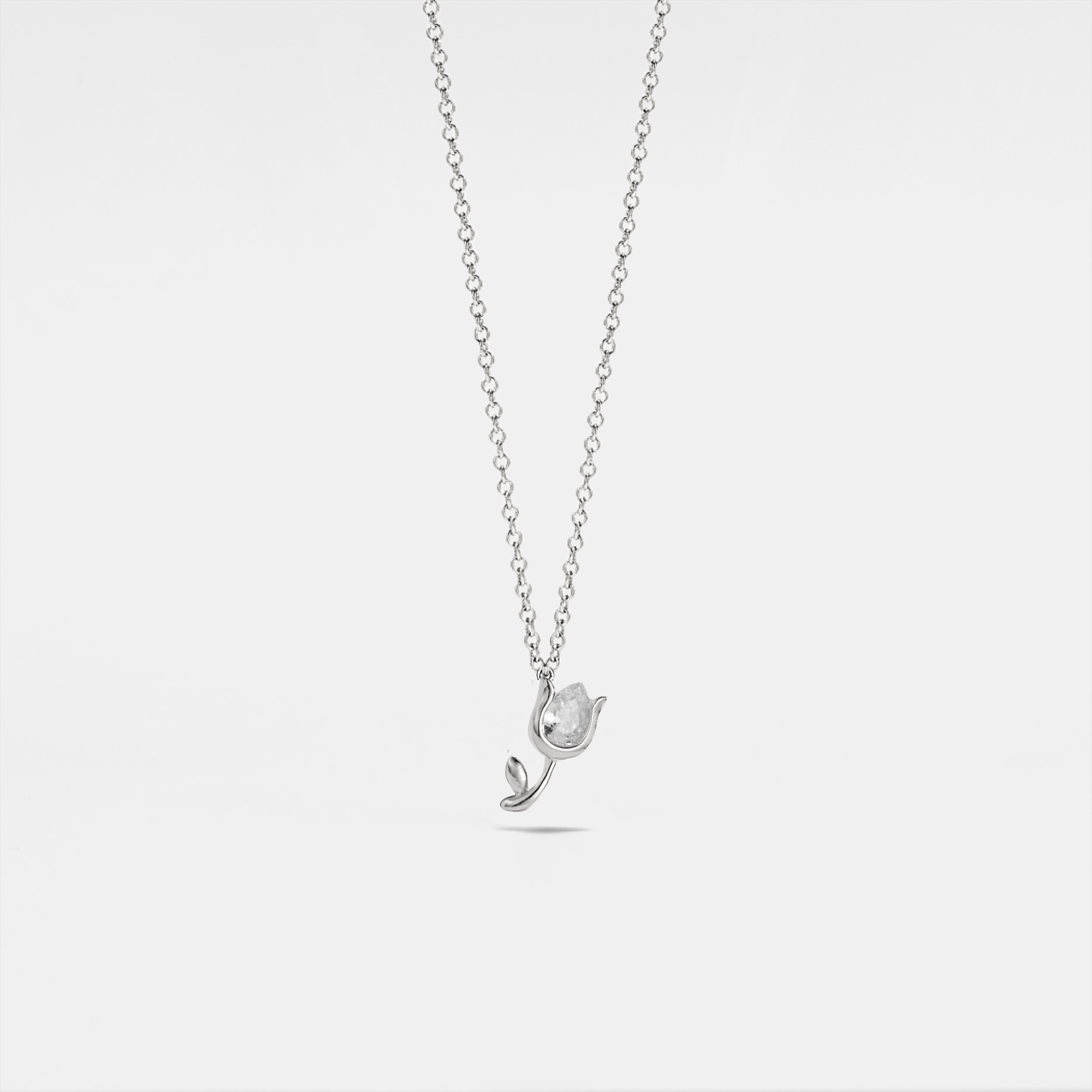 Dainty Tulip Flower Charm Necklace