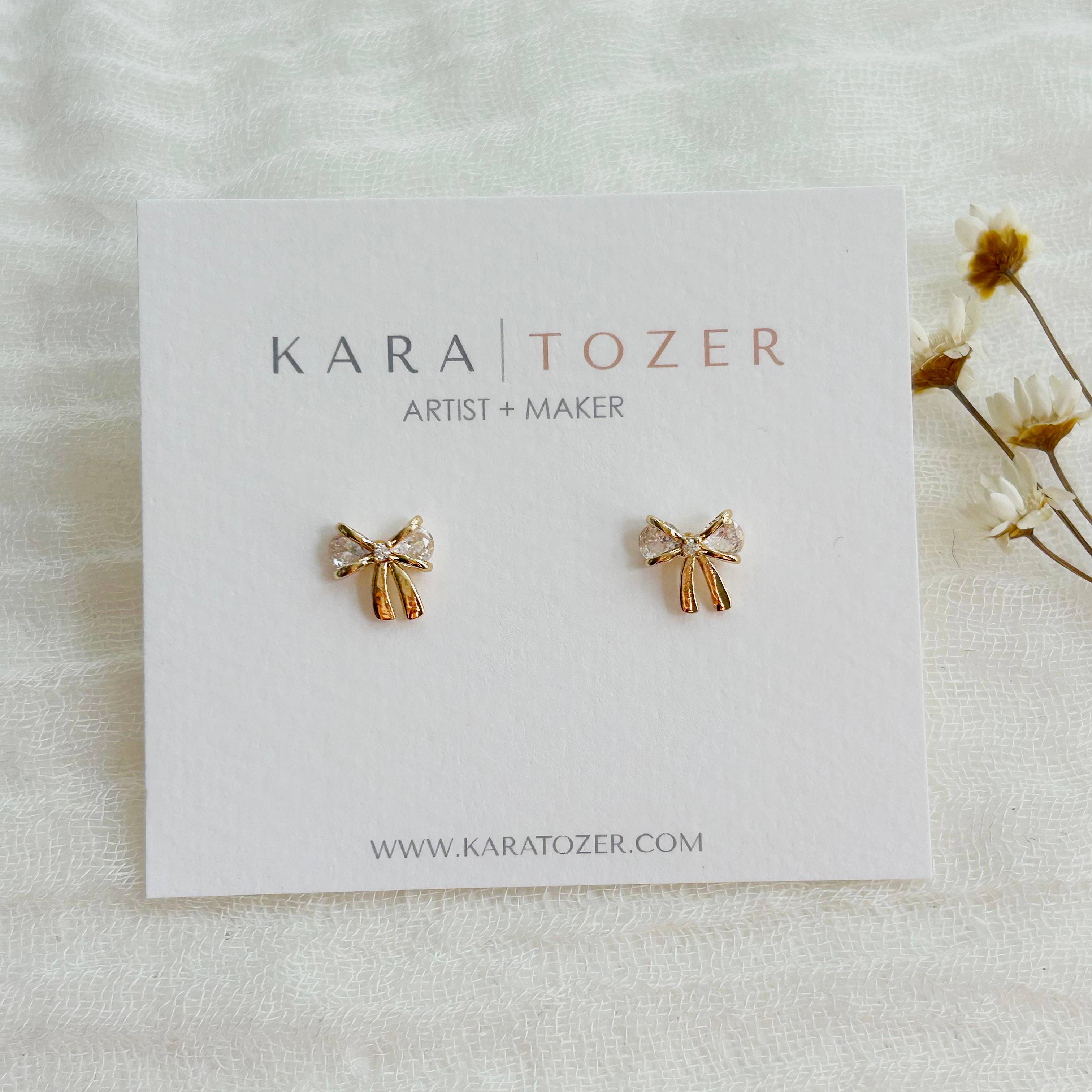 CZ Silver Bow Studs