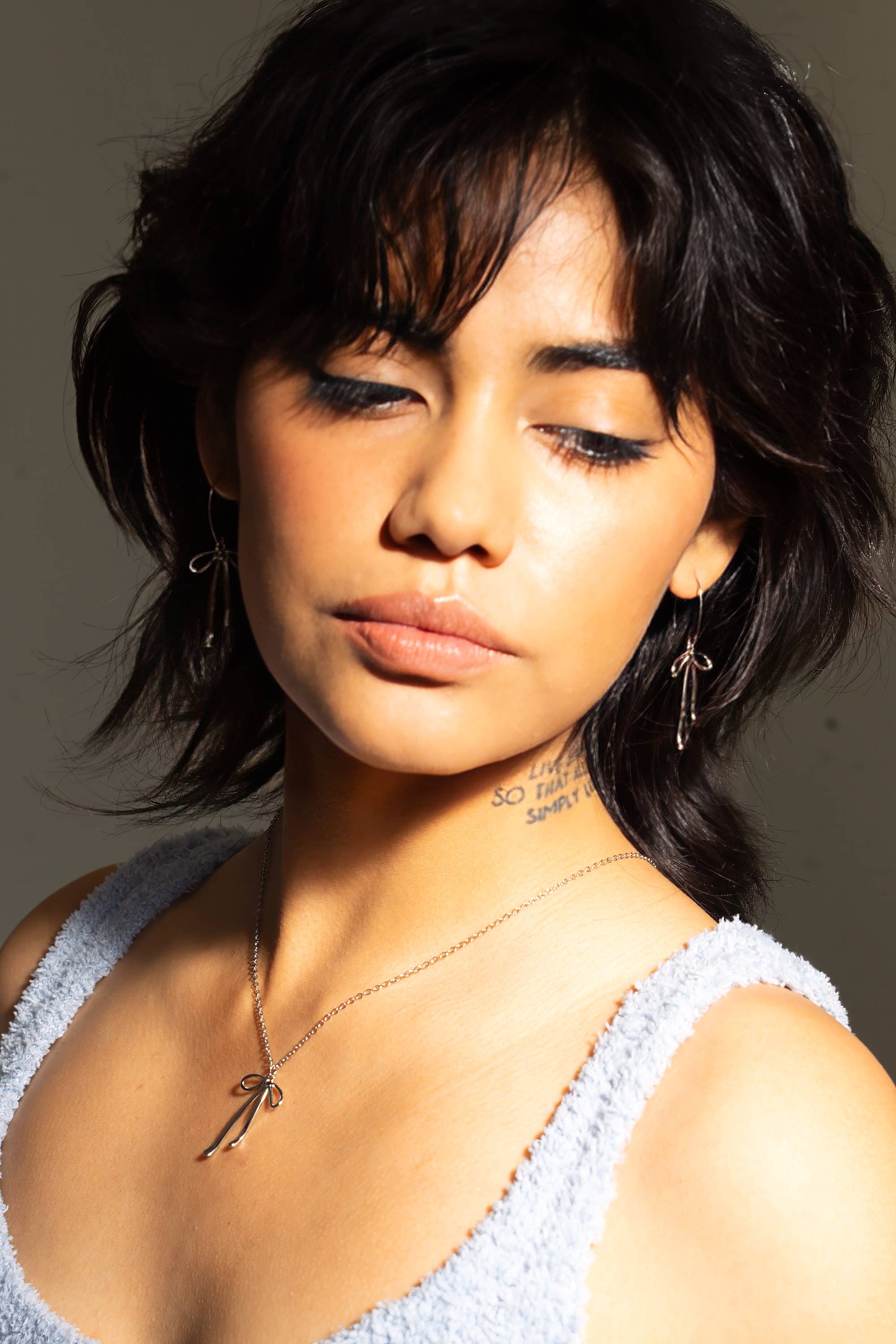 Bad to the Bow Necklace - Silver Plated