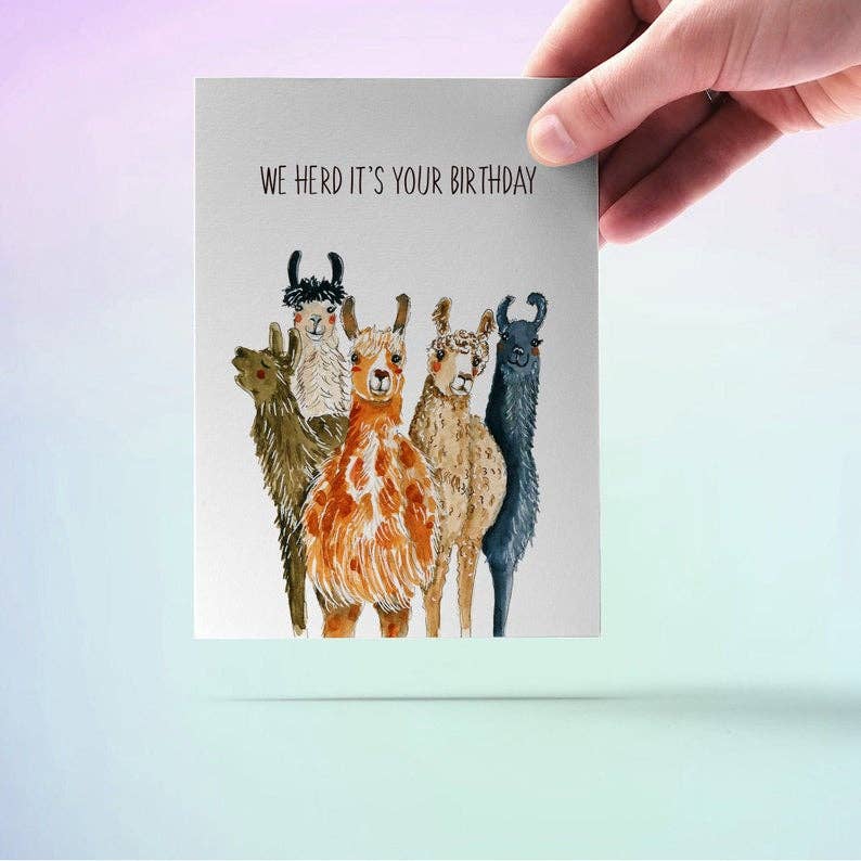 Llamas Friends Herd - Funny Birthday Card