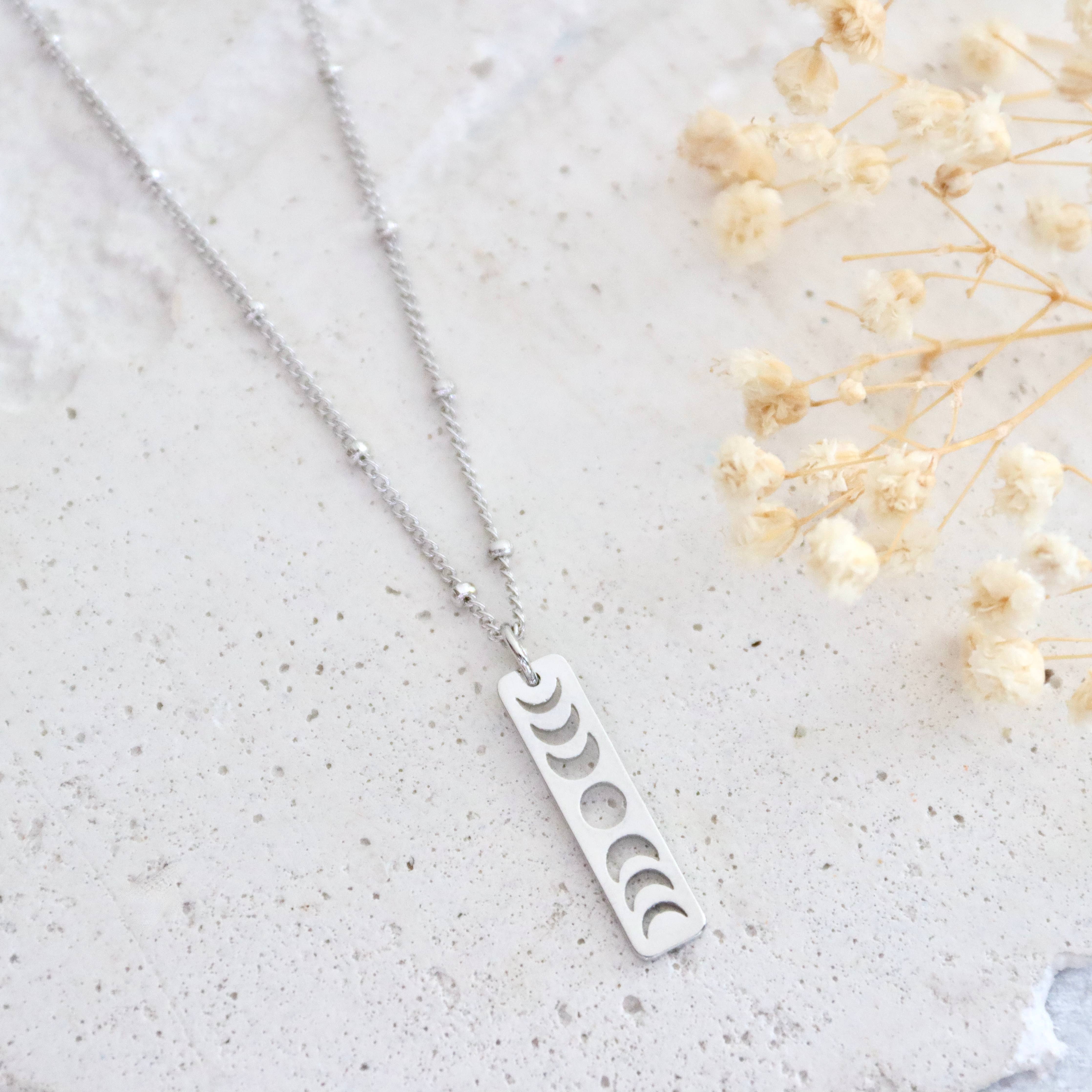 Moon Phase Necklace - Silver