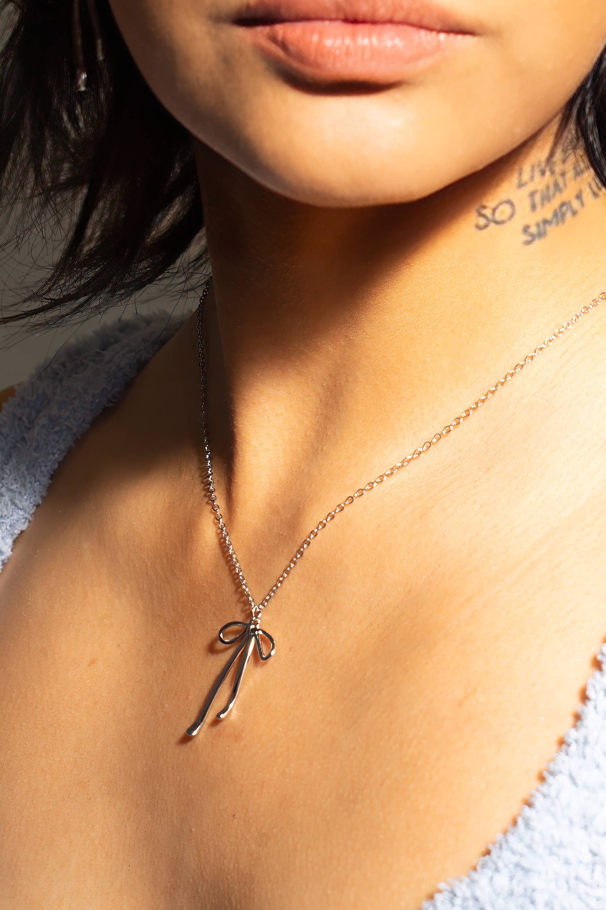 Bad to the Bow Necklace - Silver Plated