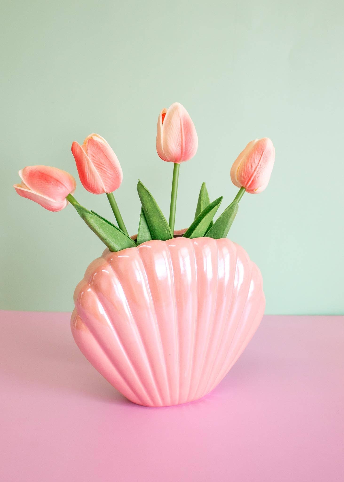 Iridescent Seashell Vase