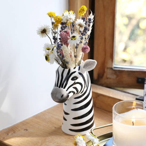 Ceramic Zebra Head Vase