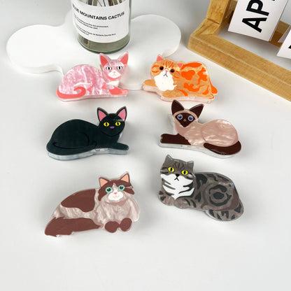 Cat Design hair claw clip