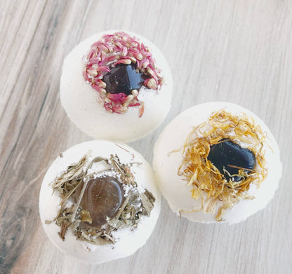 Limited Edition - Smoky Quartz Bath Bomb with Dried Flowers