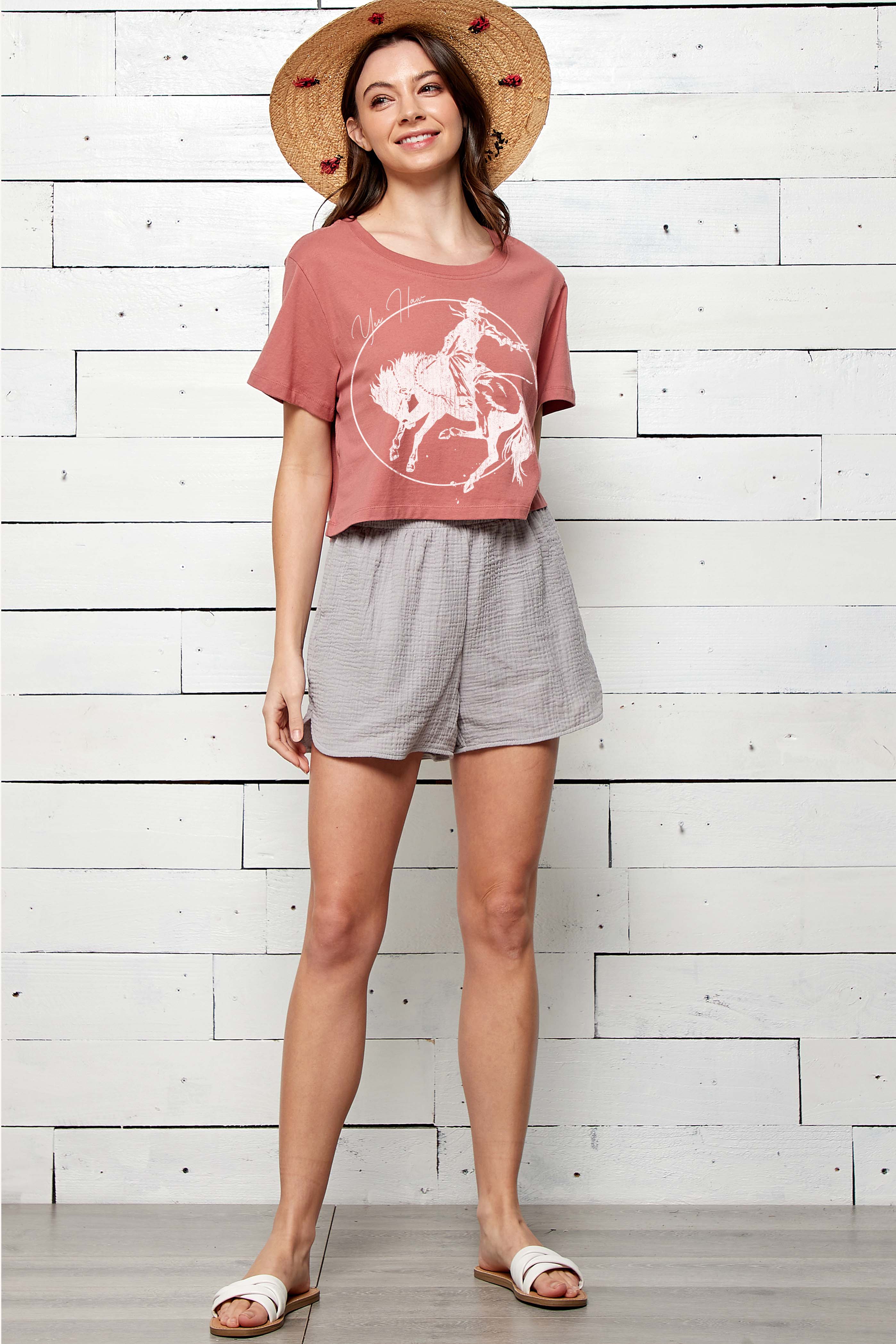 Yee Haw Graphic Crop Tee