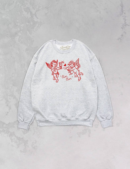 * Cin Cin * Cupid, Valentine's Oversized 90's Sweatshirt