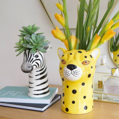 Ceramic Zebra Head Vase