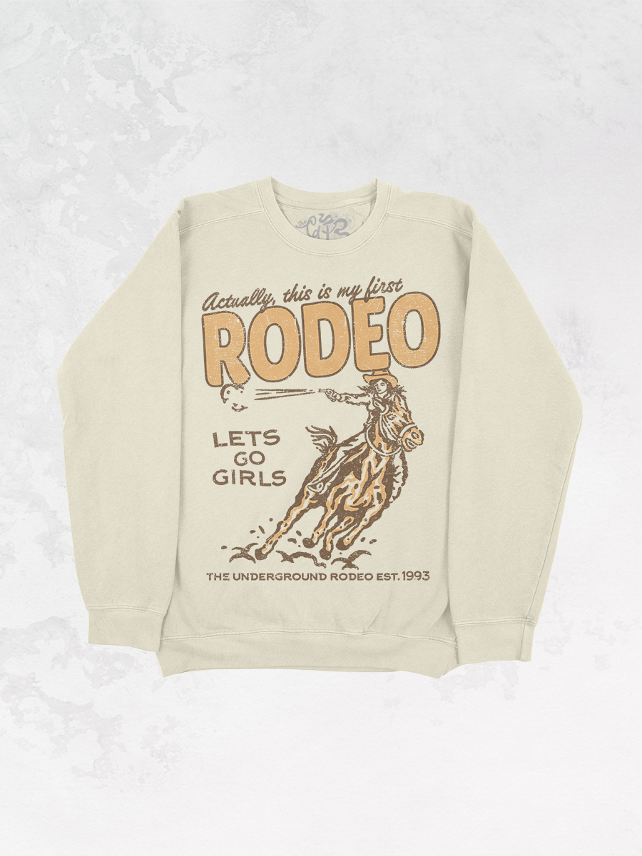 This Is My First Rodeo, Western Oversized Vintage Sweatshirt