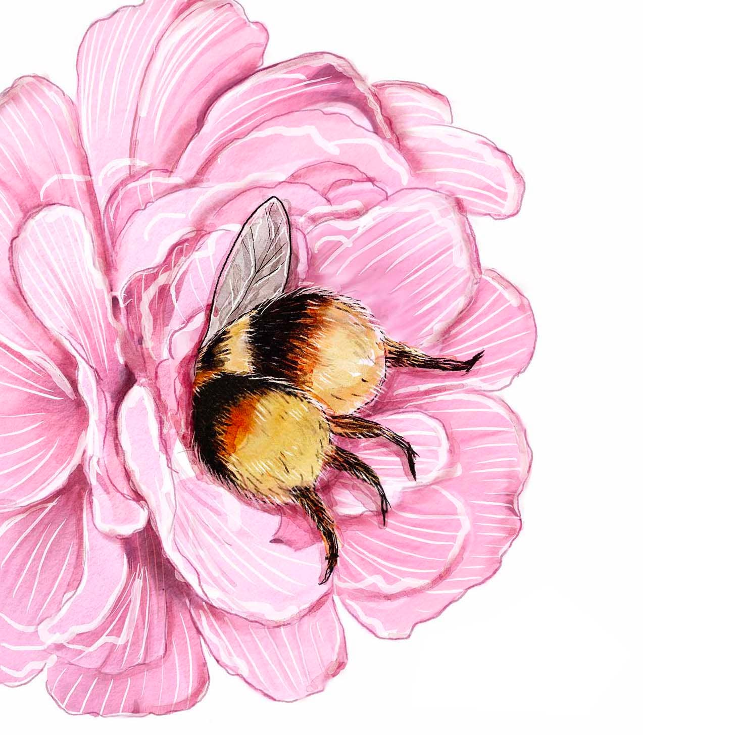 Flower Bees - Cute Valentines Day Card
