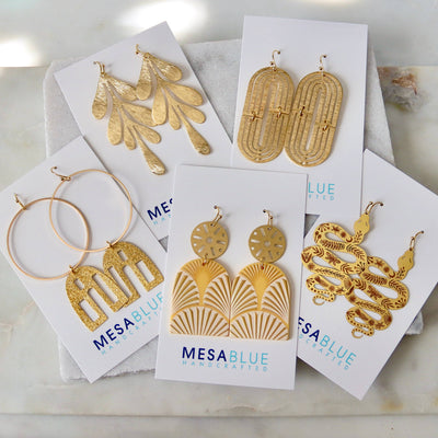 Brass Garden Snake Earrings