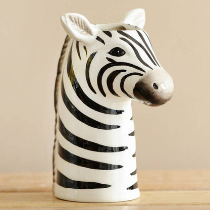 Ceramic Zebra Head Vase