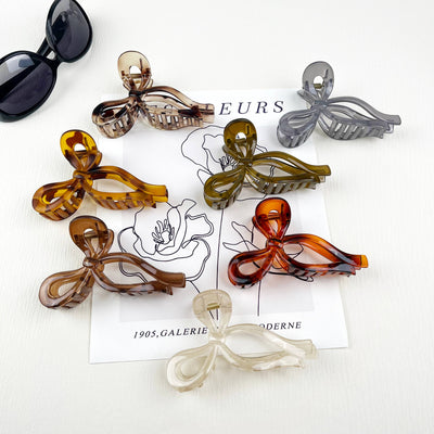 Jelly Bow Spring Hair Claw Clips