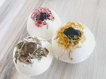 Limited Edition - Smoky Quartz Bath Bomb with Dried Flowers