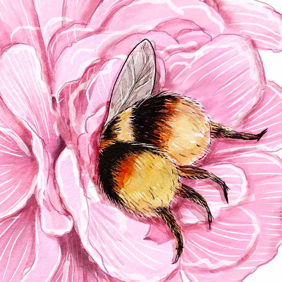 Flower Bees - Cute Valentines Day Card