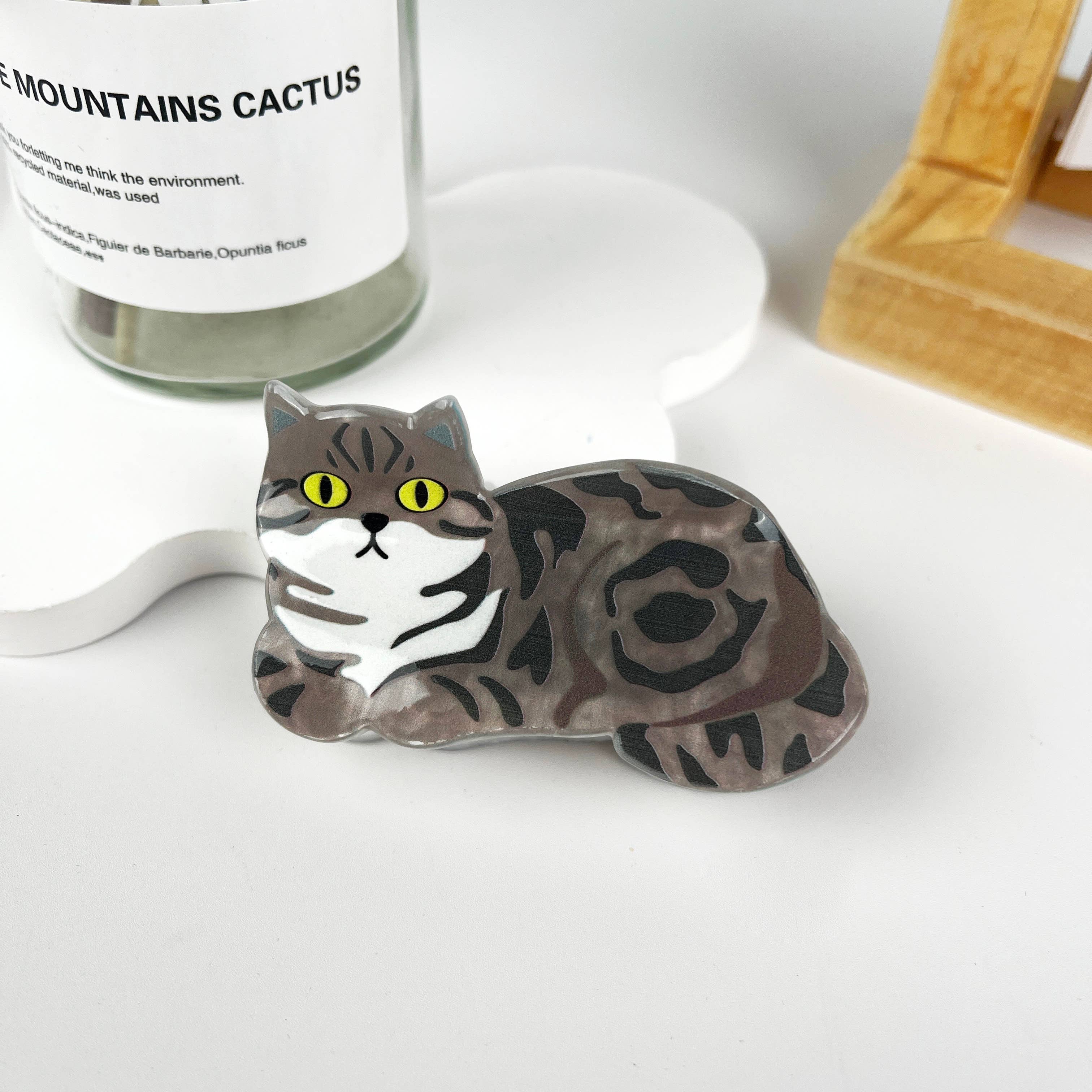 Cat Design hair claw clip