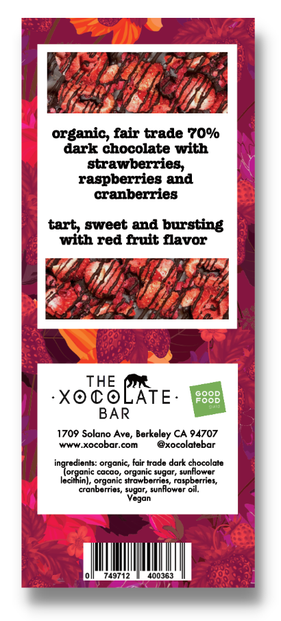 Very Berry Bar - Organic fair trade dark chocolate