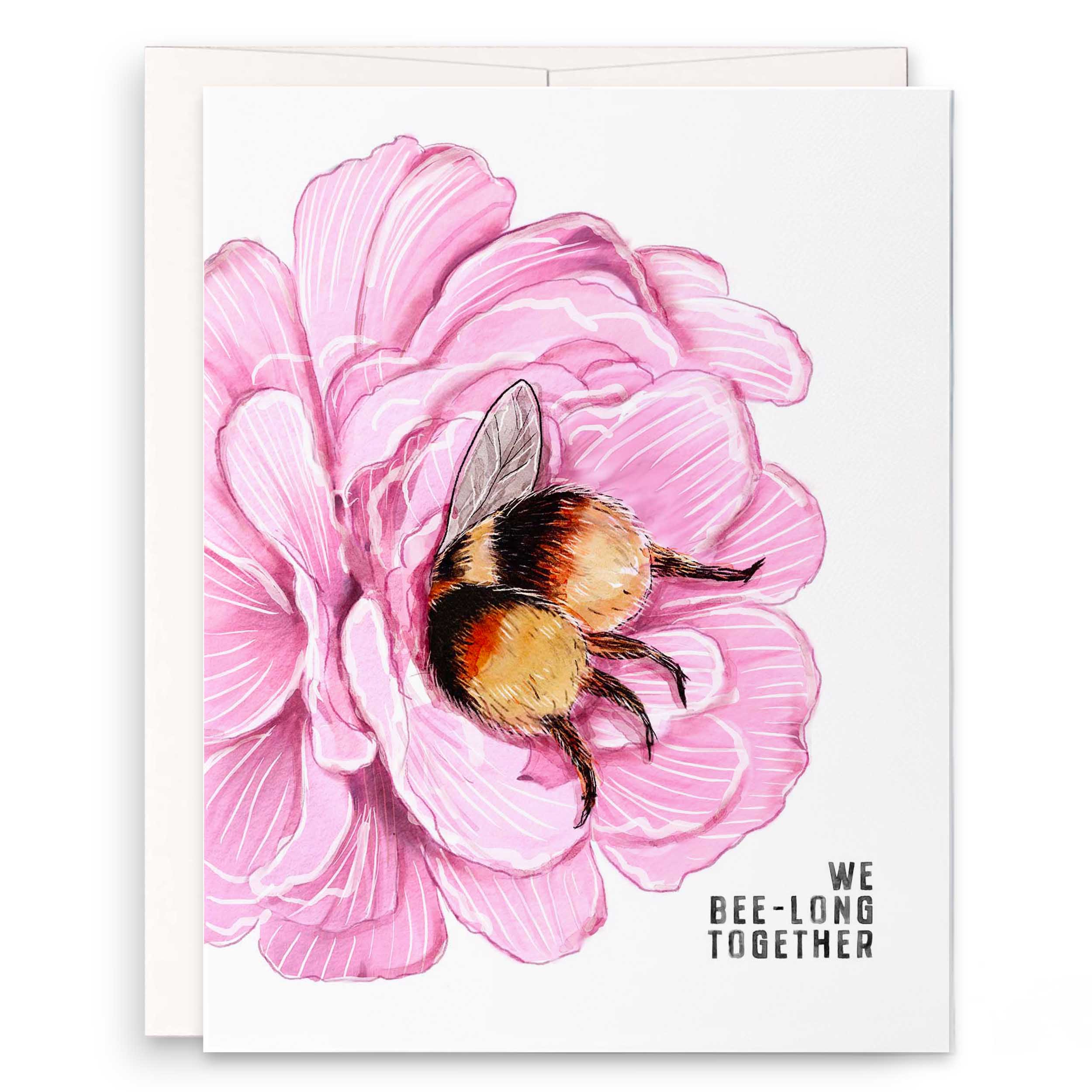Flower Bees - Cute Valentines Day Card