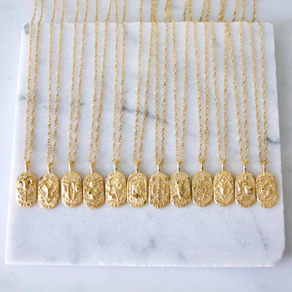 12 Zodiac Sign Necklaces With Display