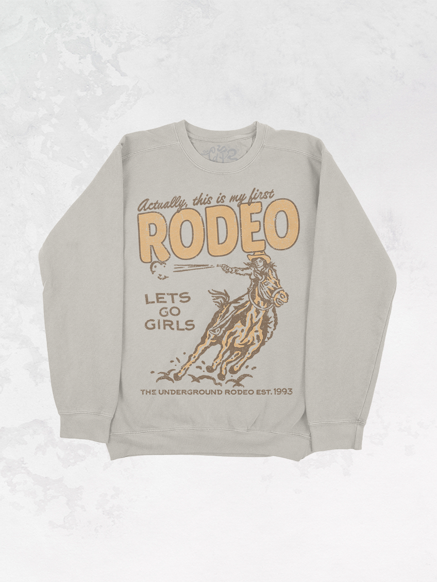 This Is My First Rodeo, Western Oversized Vintage Sweatshirt