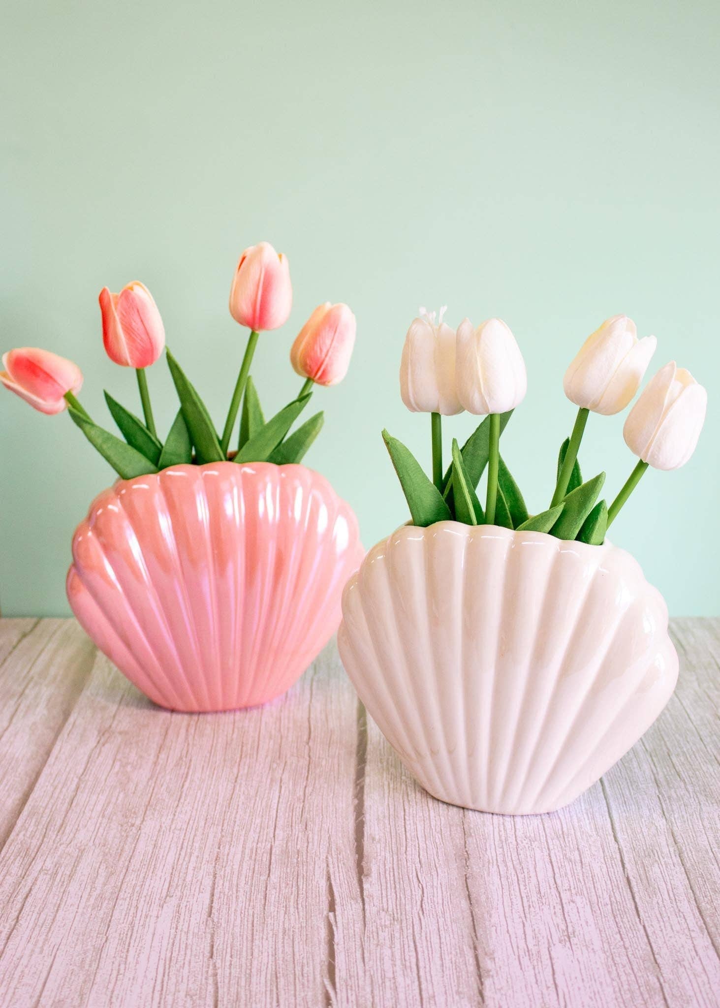 Iridescent Seashell Vase