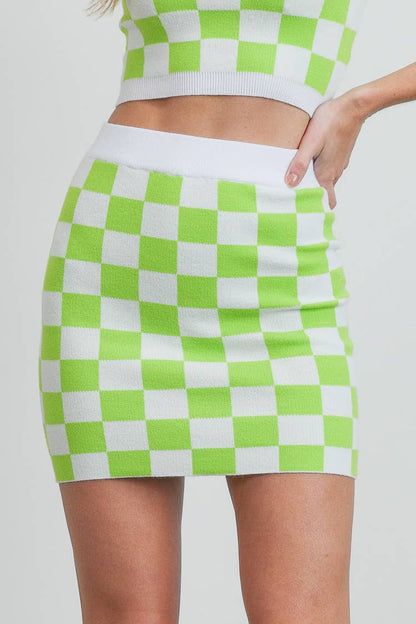 CHECKER MINI SKIRT