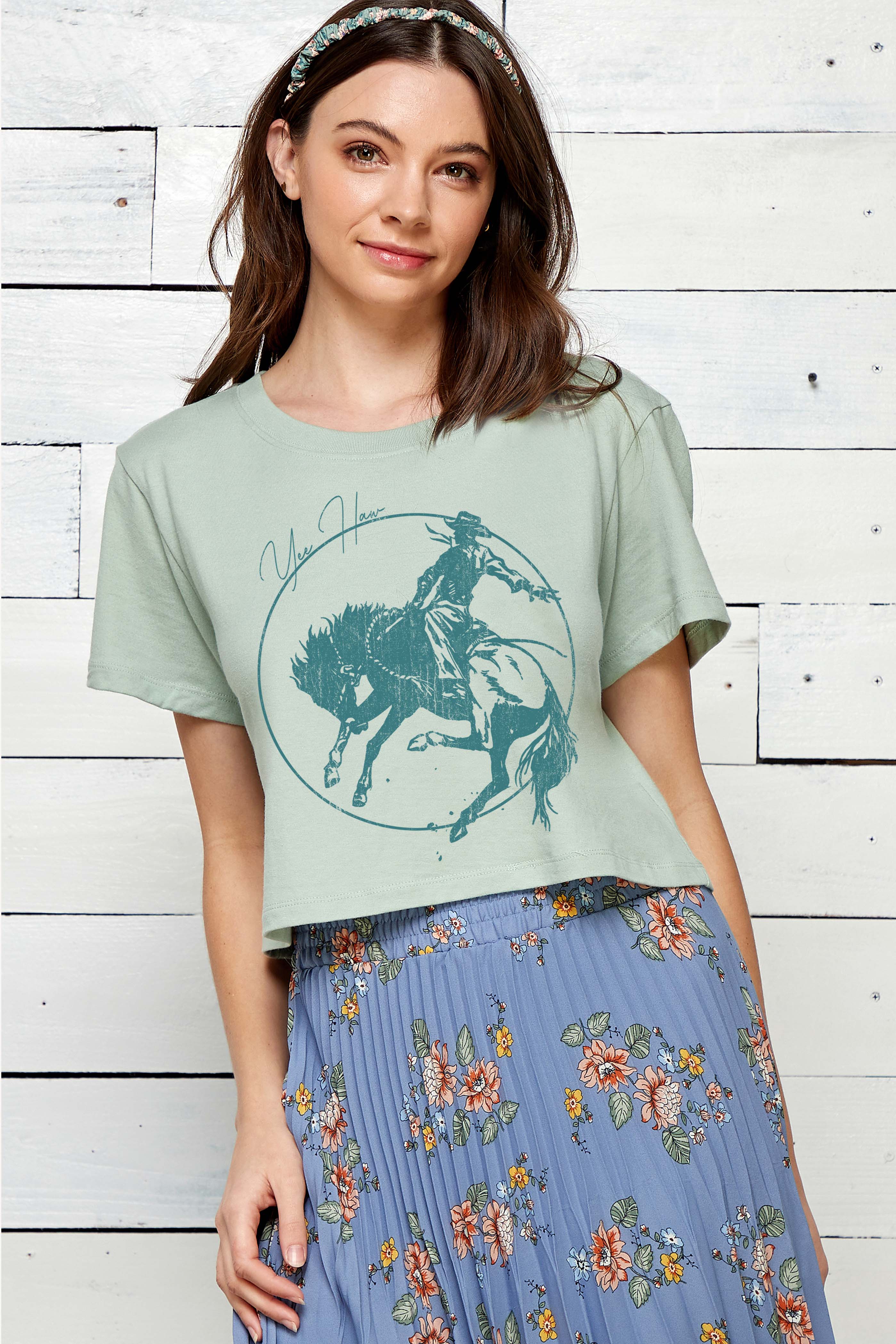 Yee Haw Graphic Crop Tee