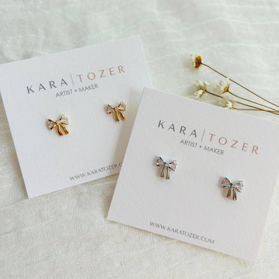 CZ Silver Bow Studs