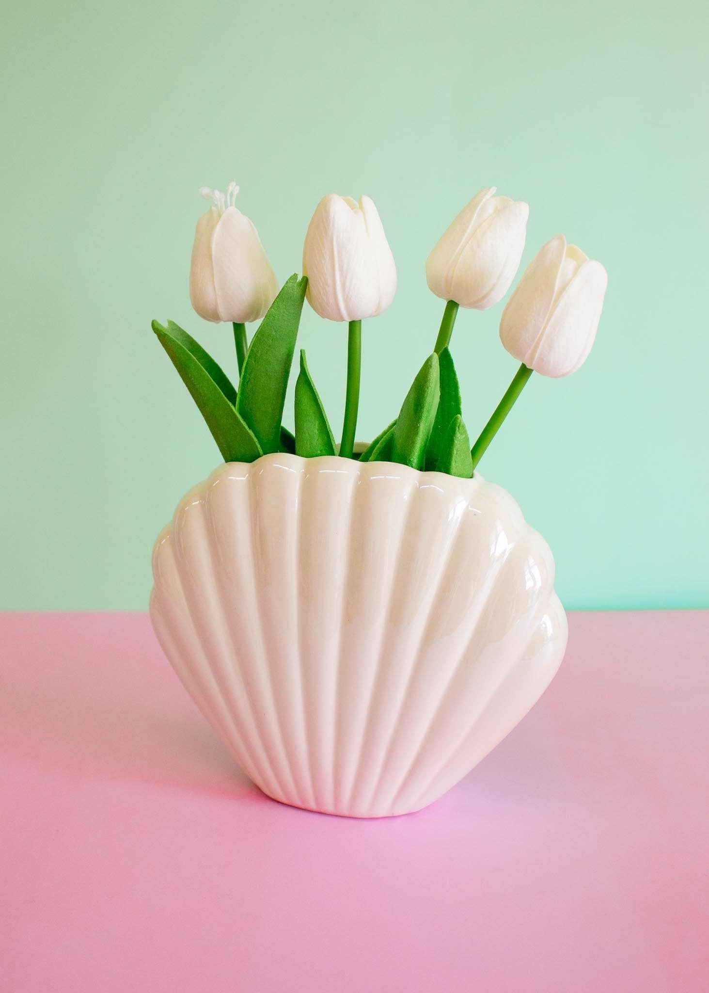 Iridescent Seashell Vase