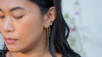 Disco Bow Stud - 18k Gold Plated