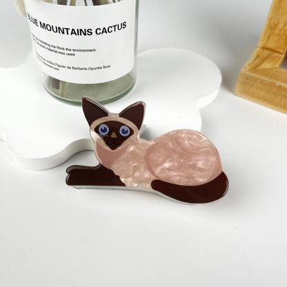 Cat Design hair claw clip