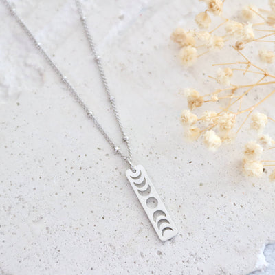 Moon Phase Necklace - Silver