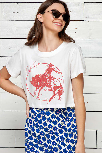 Yee Haw Graphic Crop Tee