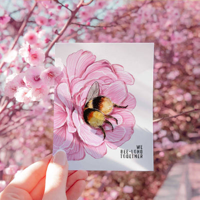 Flower Bees - Cute Valentines Day Card