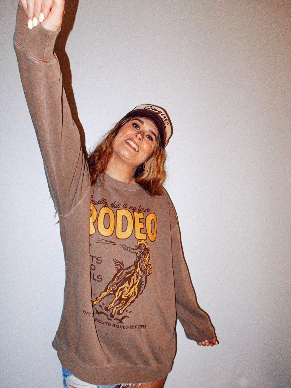 This Is My First Rodeo, Western Oversized Vintage Sweatshirt